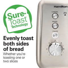 Sleek Stainless Steel 2 Slice Toaster