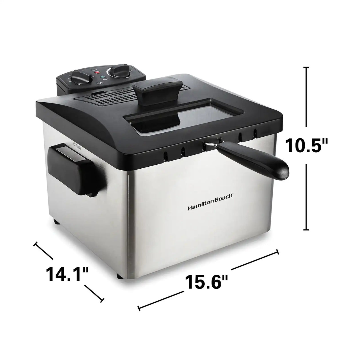 Deep Fryer, 2.8 Liter/3 Quart Oil Capacity with Adjustable Temperature & Timer