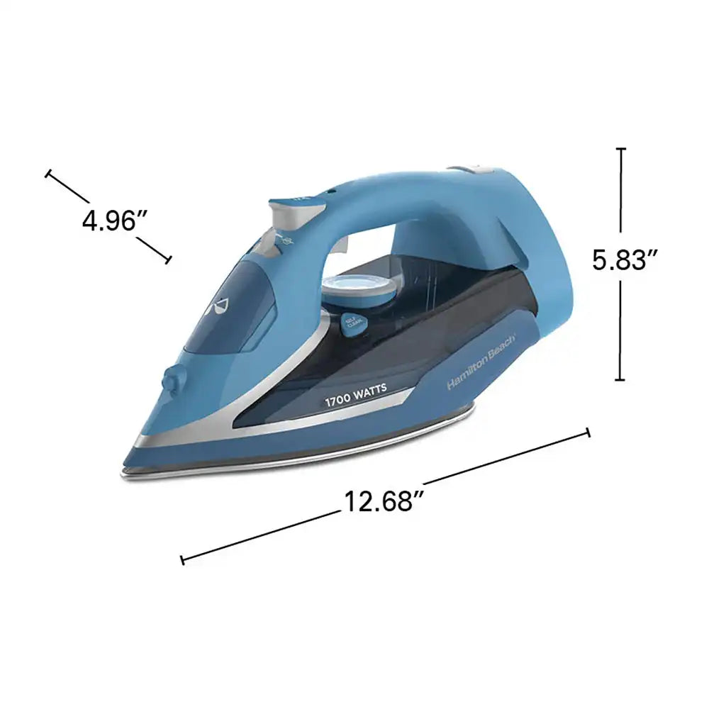 Steam Iron with Retractable Cord, Blue