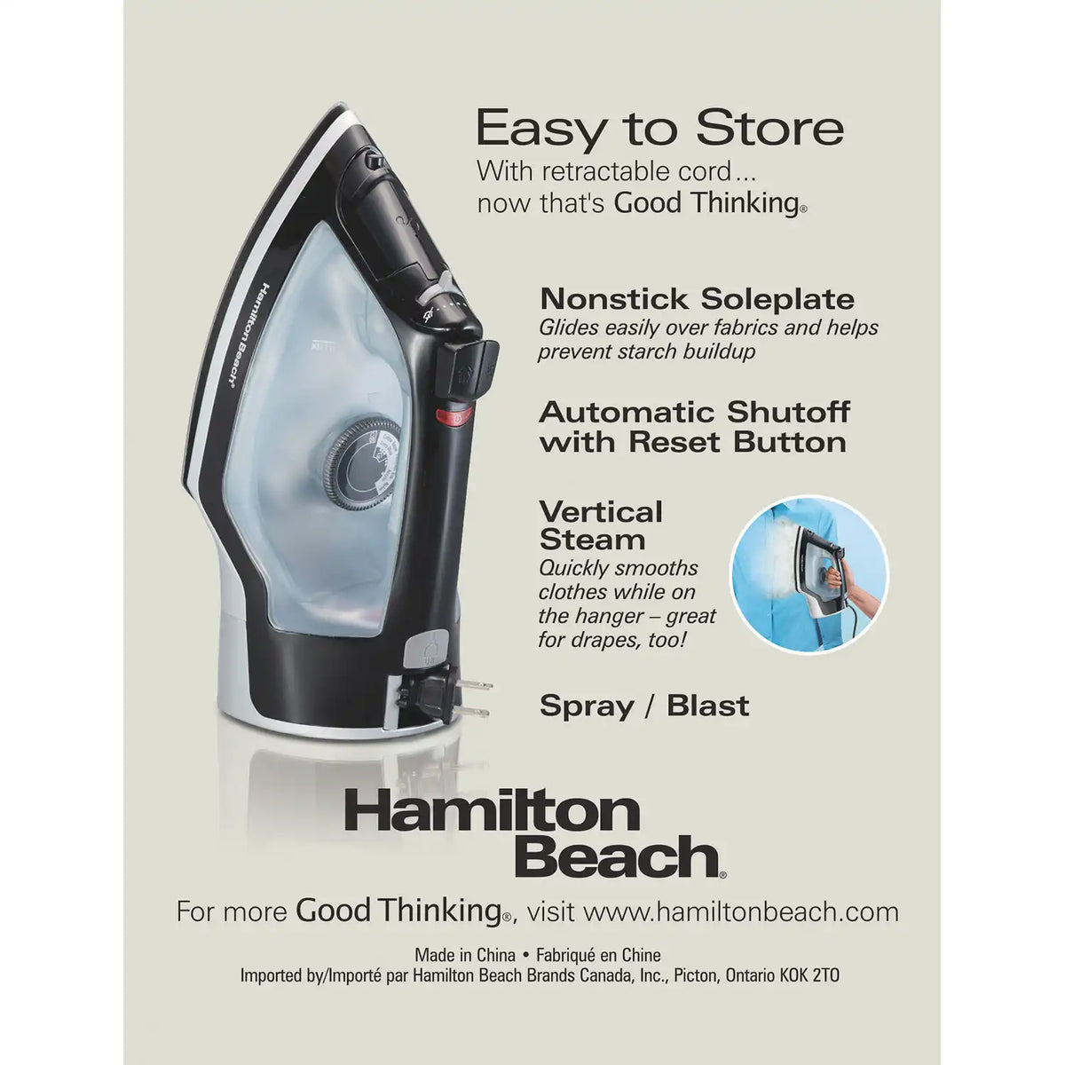 Full-Size Iron with Retractable Cord