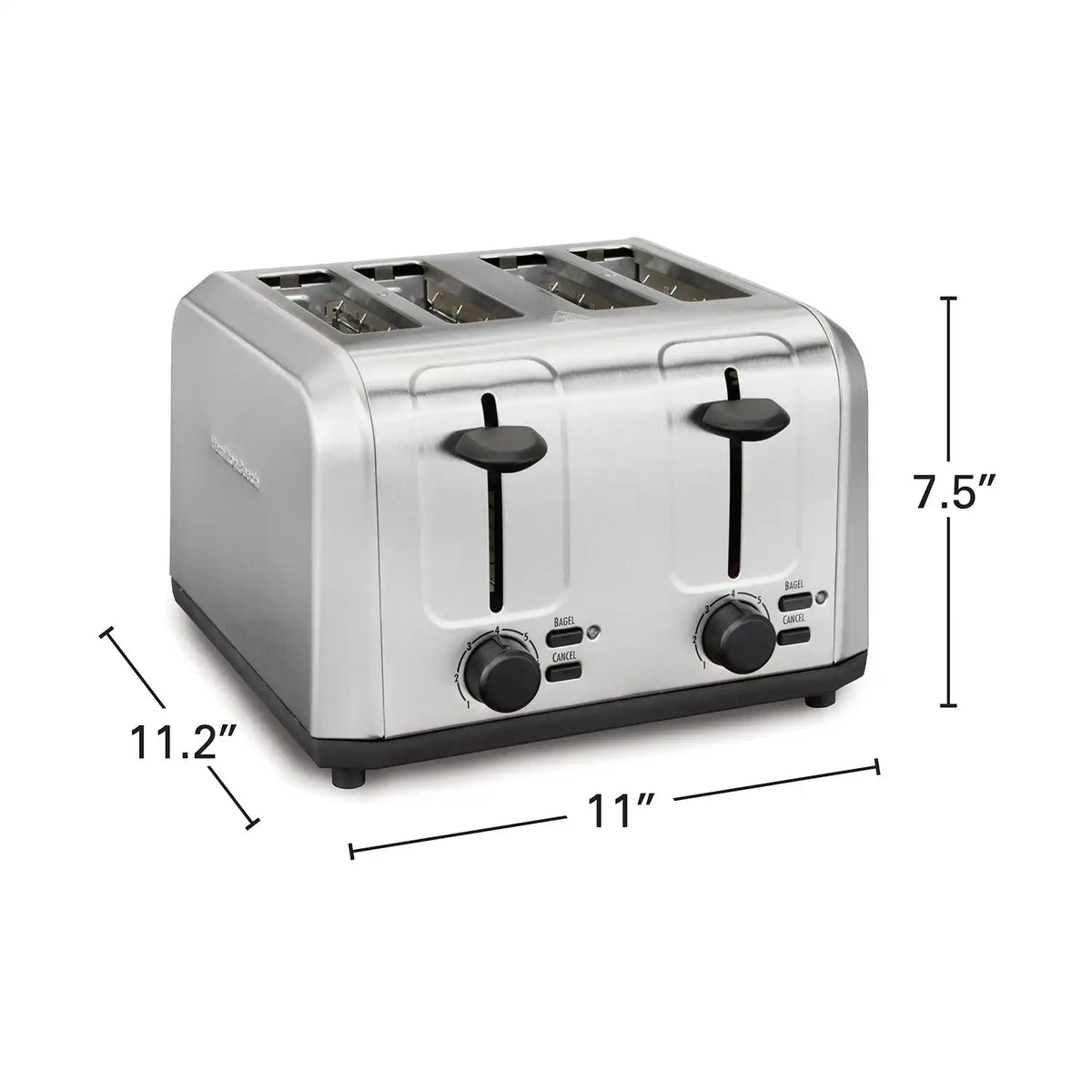 4 Slice Toaster with Extra-Wide Slots Stainless Steel