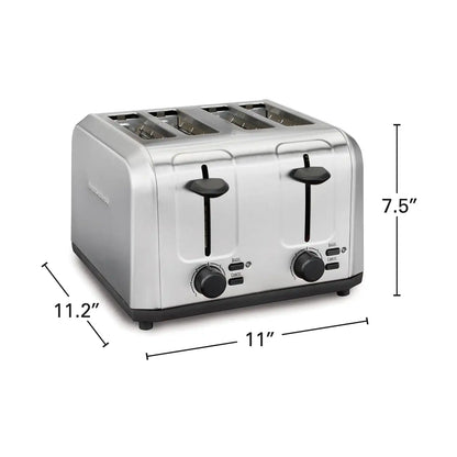 4 Slice Toaster with Extra-Wide Slots Stainless Steel