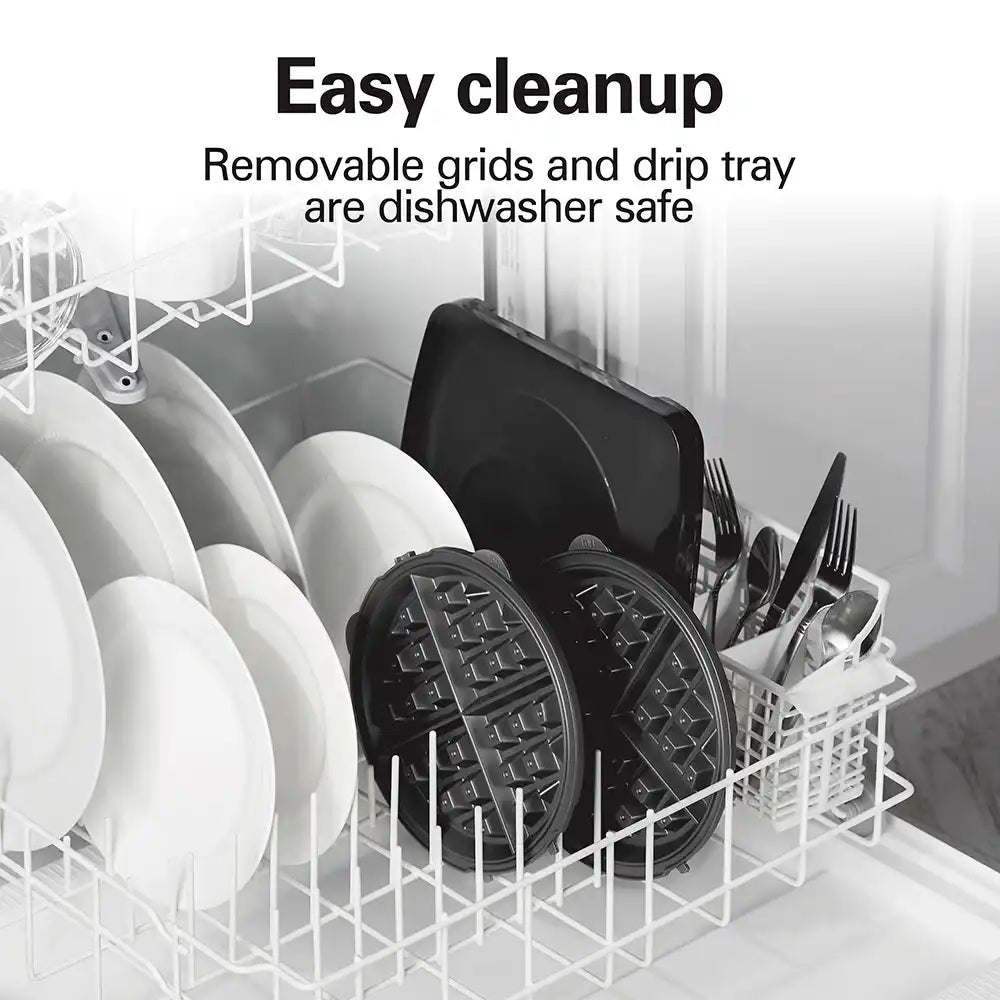 Removable-Grid Belgian Waffle Maker