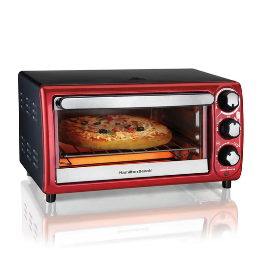 4 Slice Capacity Toaster Oven Red