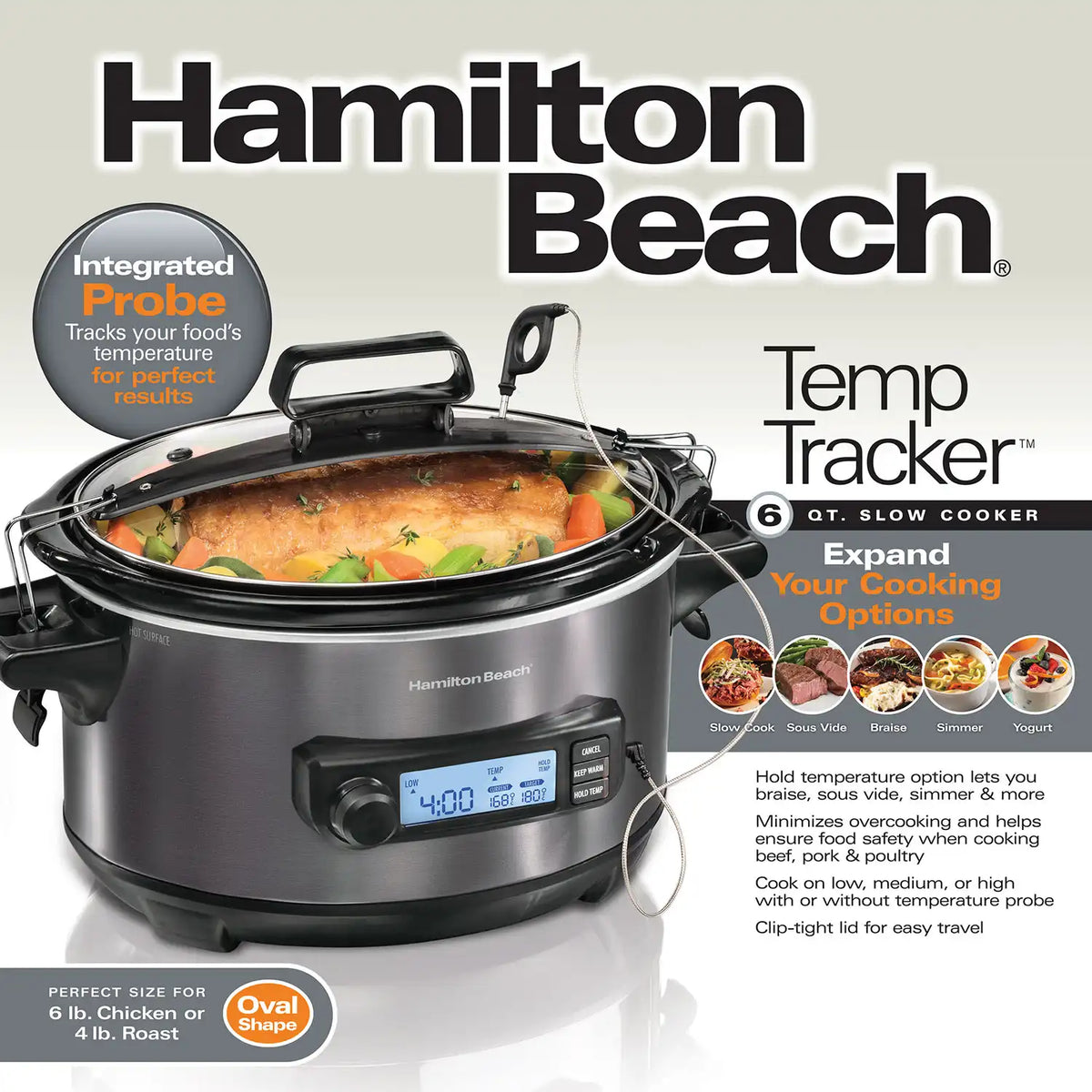 Temp Tracker™ 6 Quart Slow Cooker