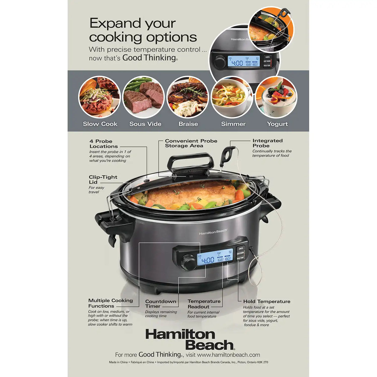 Temp Tracker™ 6 Quart Slow Cooker