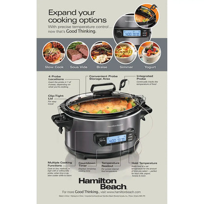 Temp Tracker™ 6 Quart Slow Cooker