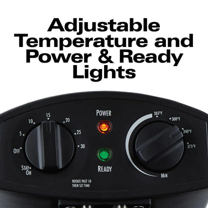 Deep Fryer, 2.8 Liter/3 Quart Oil Capacity with Adjustable Temperature & Timer