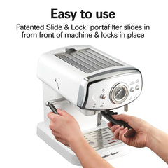 Slide & Lock™ Espresso Maker, White