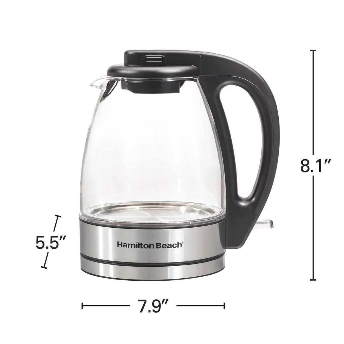 Compact 1 Liter Glass Kettle