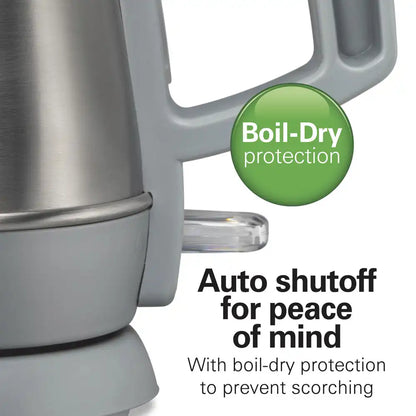 1 Liter Electric Kettle, Gray & Stainless