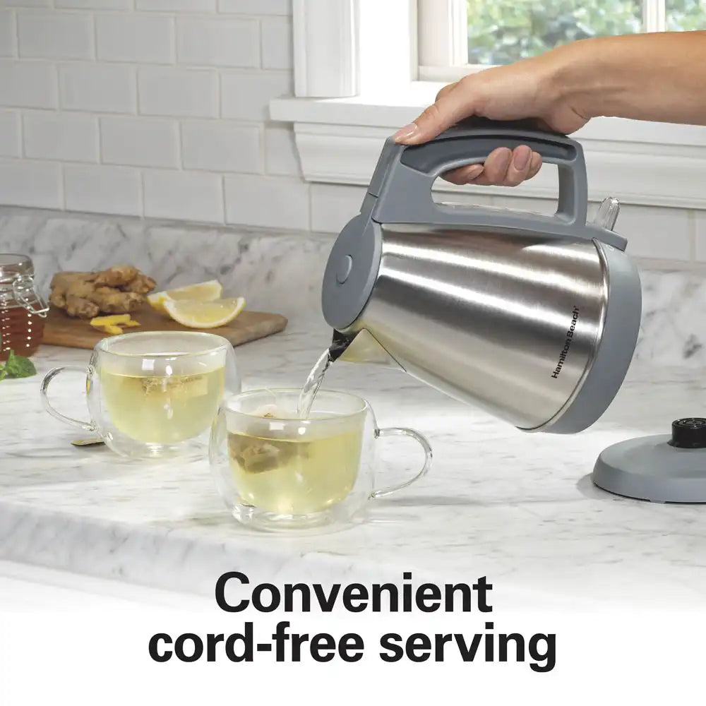 1 Liter Electric Kettle, Gray & Stainless
