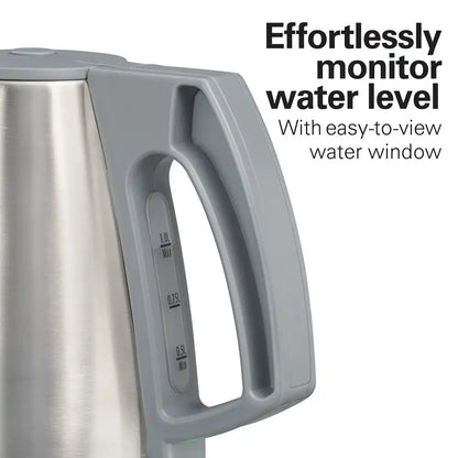 1 Liter Electric Kettle, Gray & Stainless