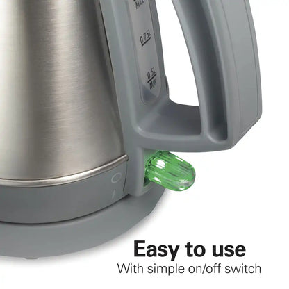 1 Liter Electric Kettle, Gray & Stainless