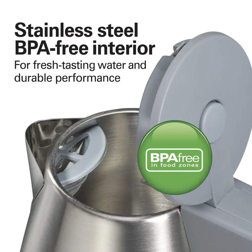 1 Liter Electric Kettle, Gray & Stainless