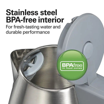 1 Liter Electric Kettle, Gray & Stainless