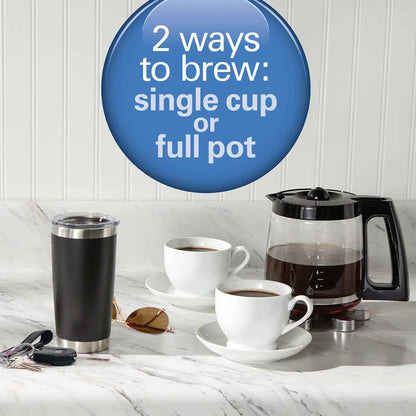 2-Way Coffee Maker, Single-Serve &12 Cup Carafe, Stainless