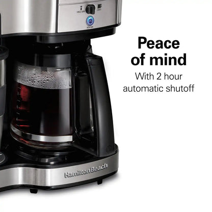 2-Way Coffee Maker, Single-Serve &12 Cup Carafe, Stainless