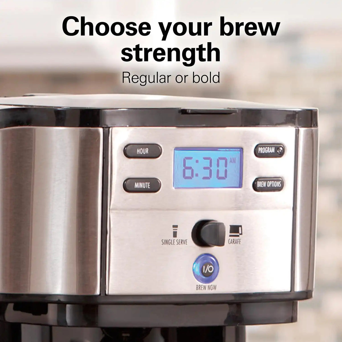 2-Way Coffee Maker, Single-Serve &12 Cup Carafe, Stainless
