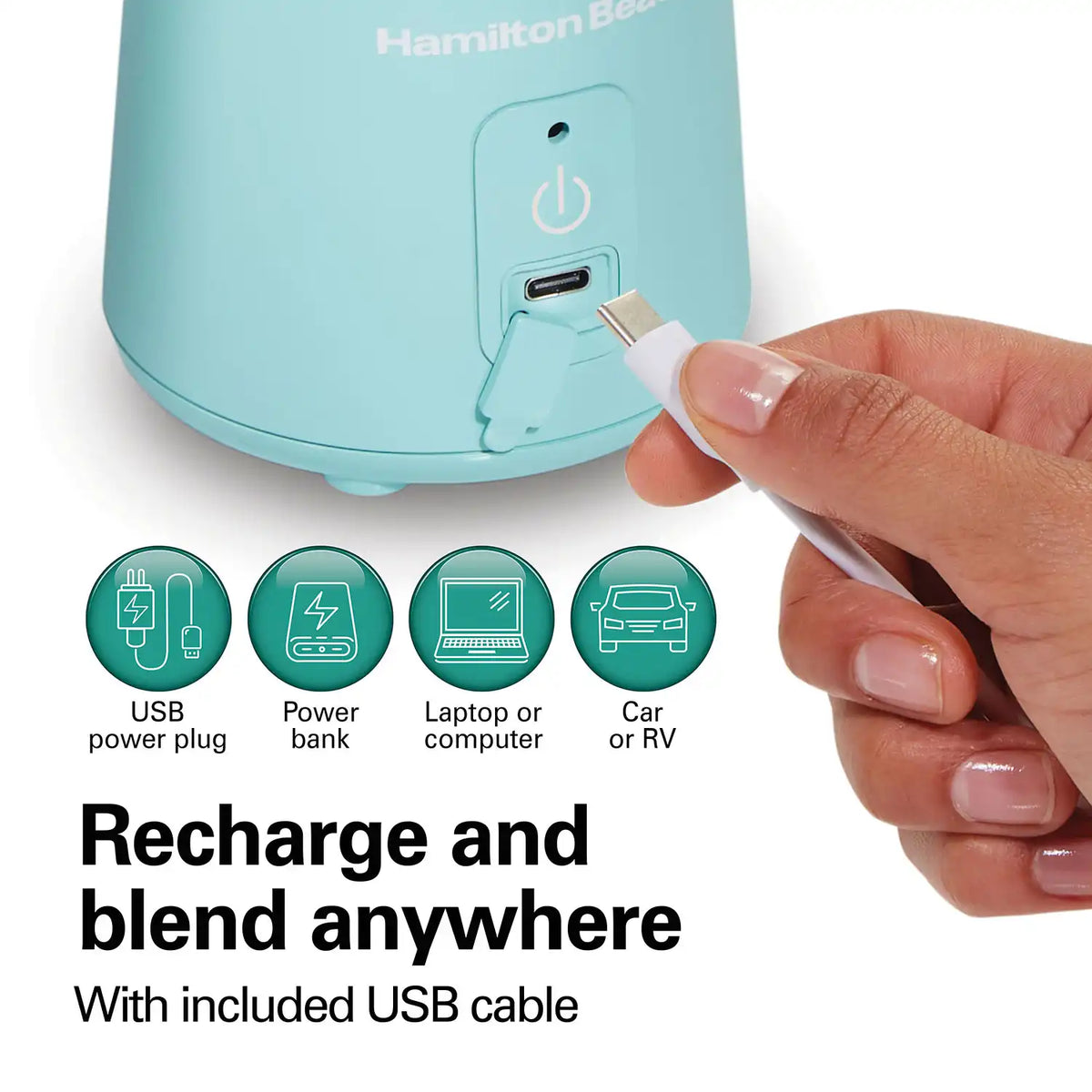 Blend Now™ Portable Cordless Blender, Aqua