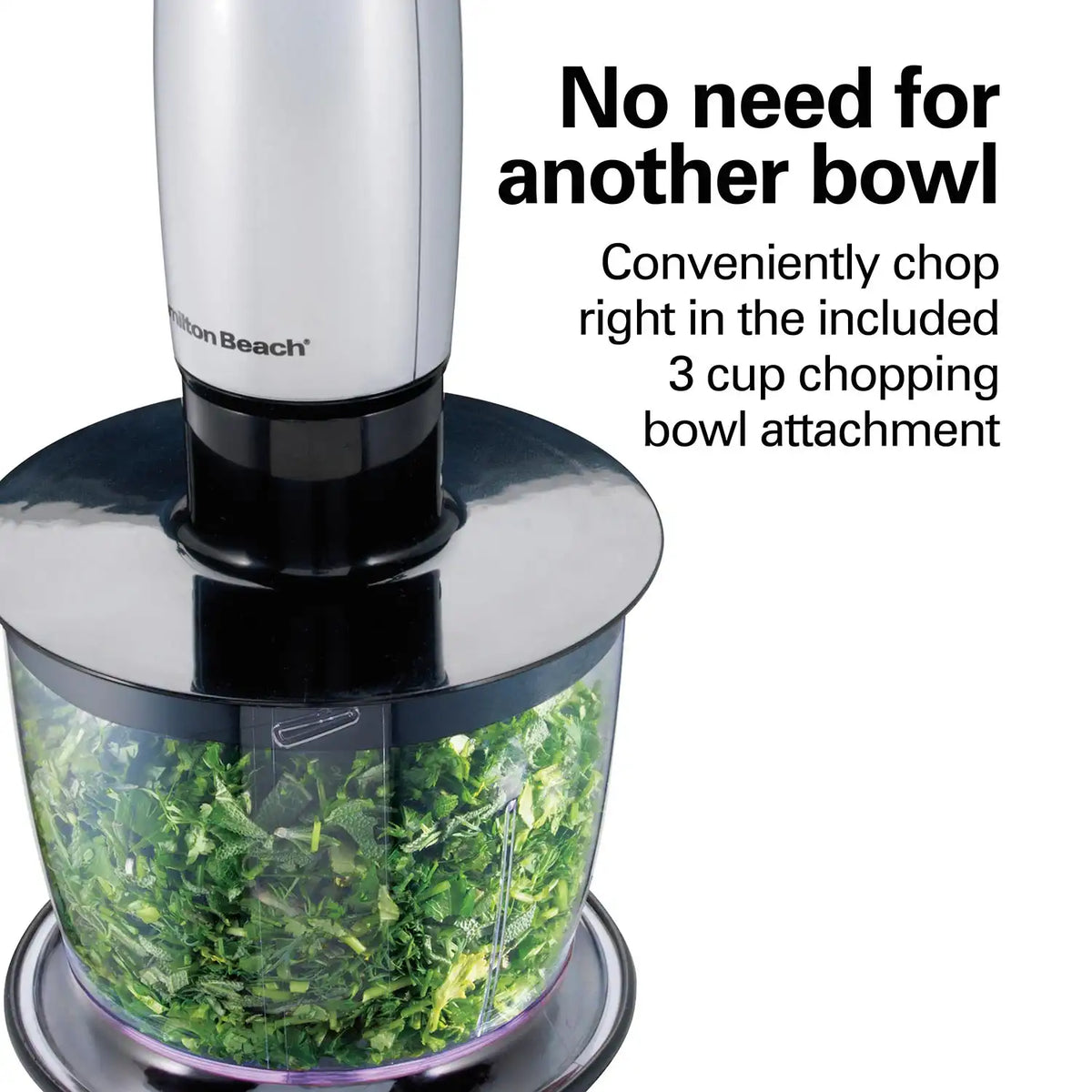 2 Speed Hand Blender with Whisk and Chopping bowl, Silver