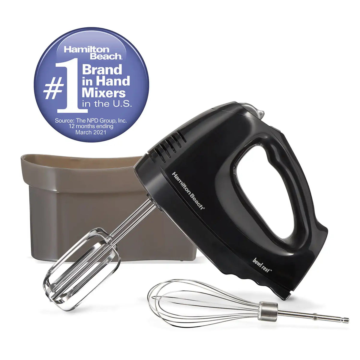 Hand Mixer with Snap-On Case