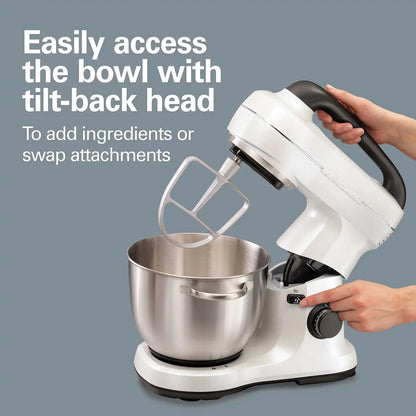 7 Speed Stand Mixer, 4 Quart, Pearly White
