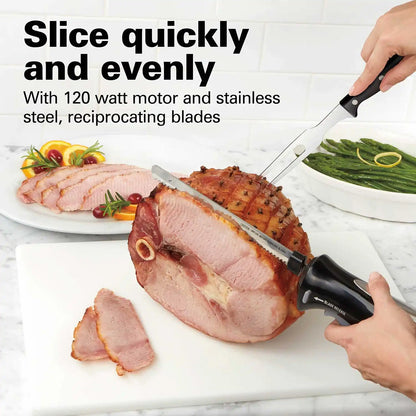 Electric Knife Set with Cool-Touch Ergonomic Handle and Storage Case
