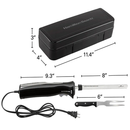 Electric Knife Set with Cool-Touch Ergonomic Handle and Storage Case