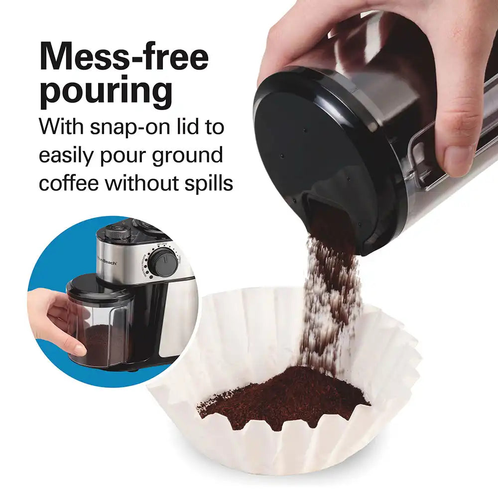 Hamilton Beach® Burr Coffee Grinder, Stainless, 80385