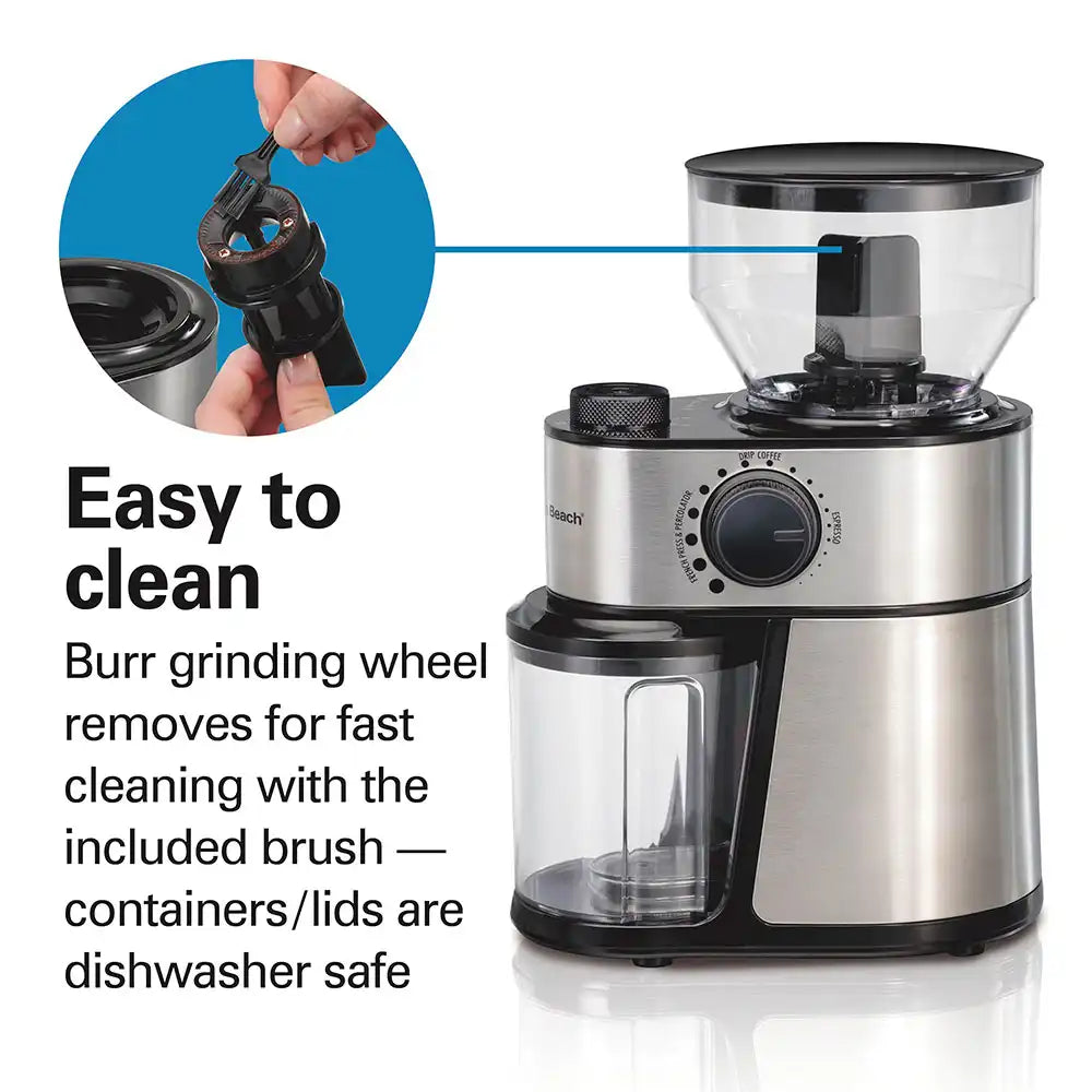 Hamilton Beach® Burr Coffee Grinder, Stainless, 80385