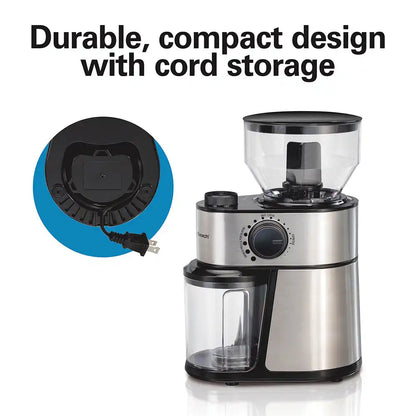 Hamilton Beach® Burr Coffee Grinder, Stainless, 80385
