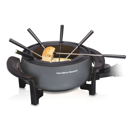 Fondue Pot, Gray and Black