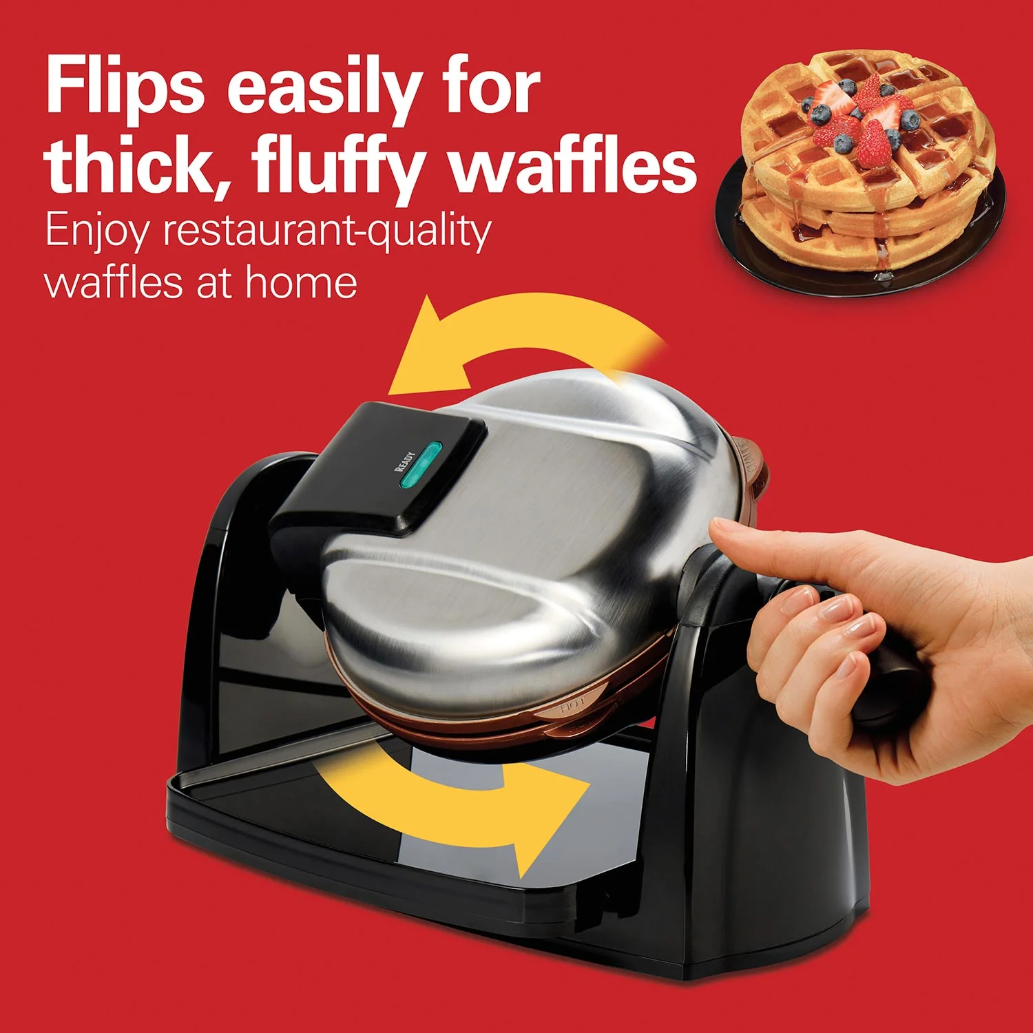Alternative view of Durathon® Removable-Grid Belgian Waffle Maker