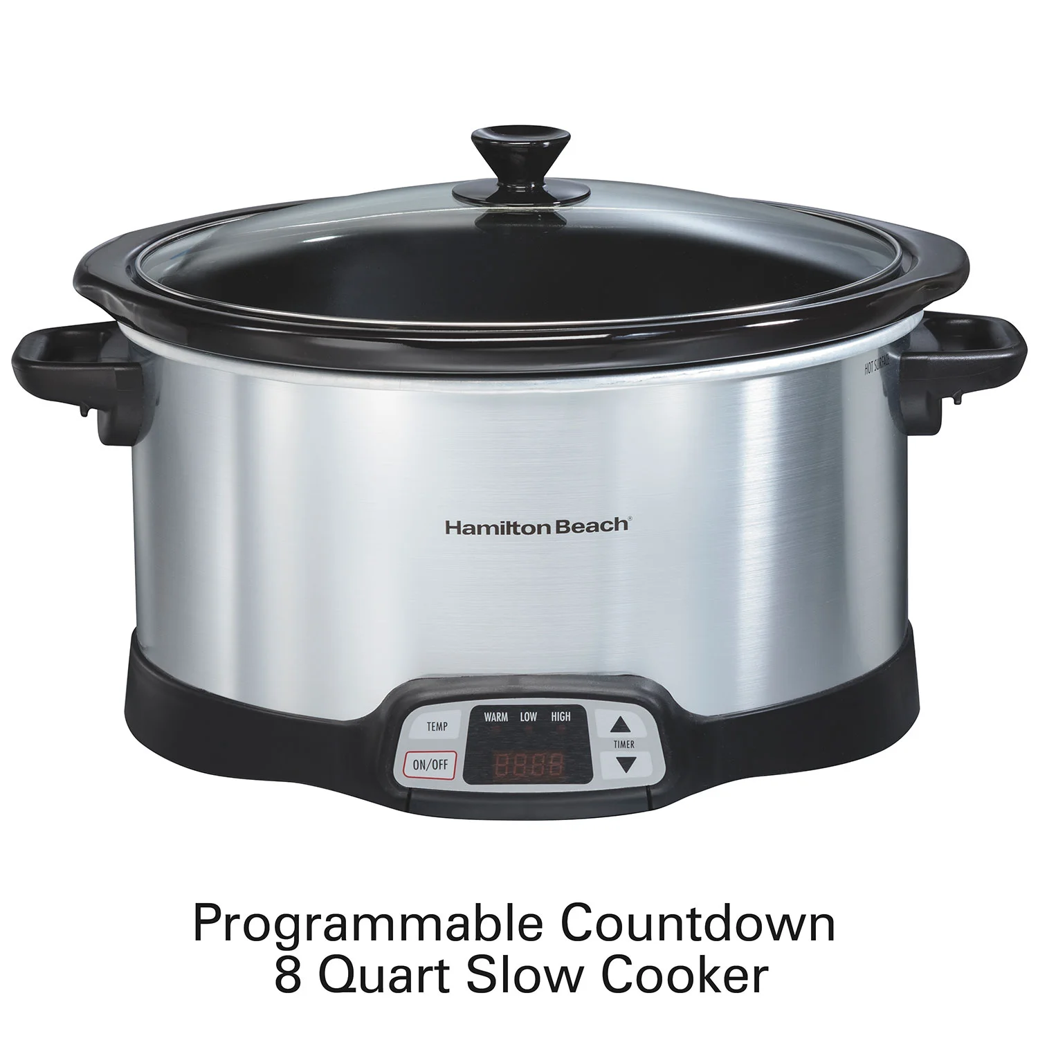 8 Quart Programmable Countdown Slow Cooker, Silver - Image 2