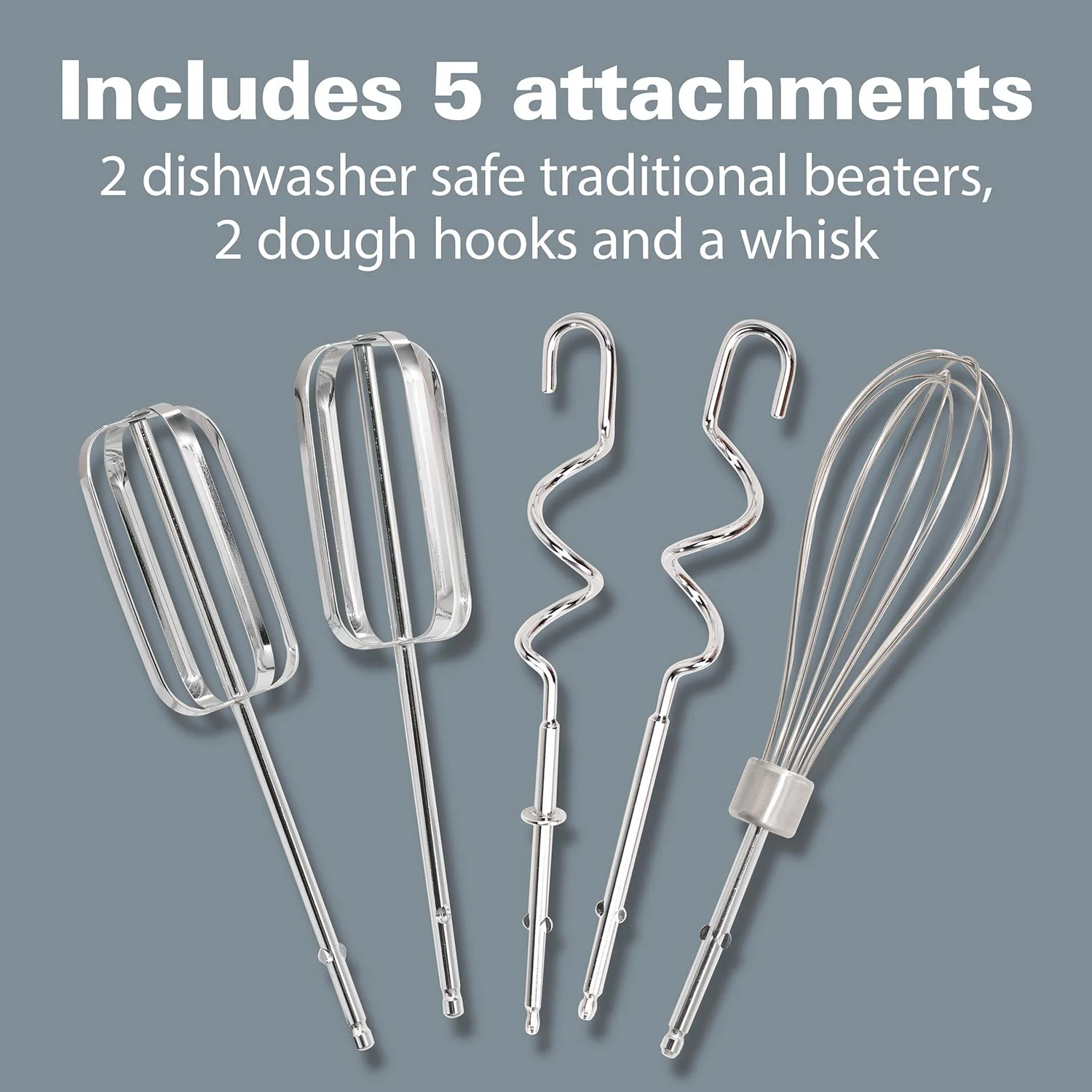 Hand Mixer with Snap-On Case and Dough Hooks - Image 3