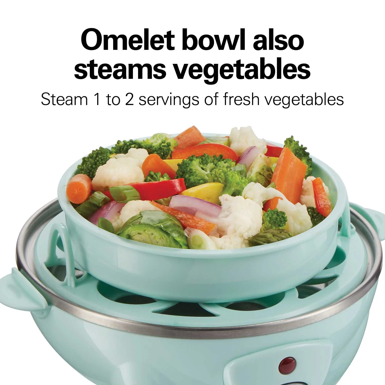 3-in-1 Egg Cooker with 7 Egg Capacity, Teal - Image 6