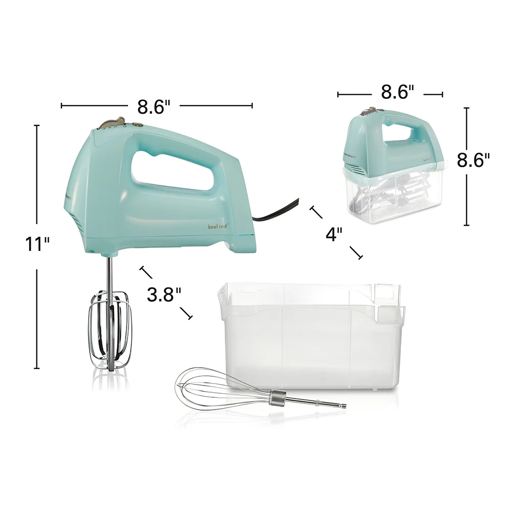 6 Speed Hand Mixer with QuickBurst™, Ice Blue - Image 8
