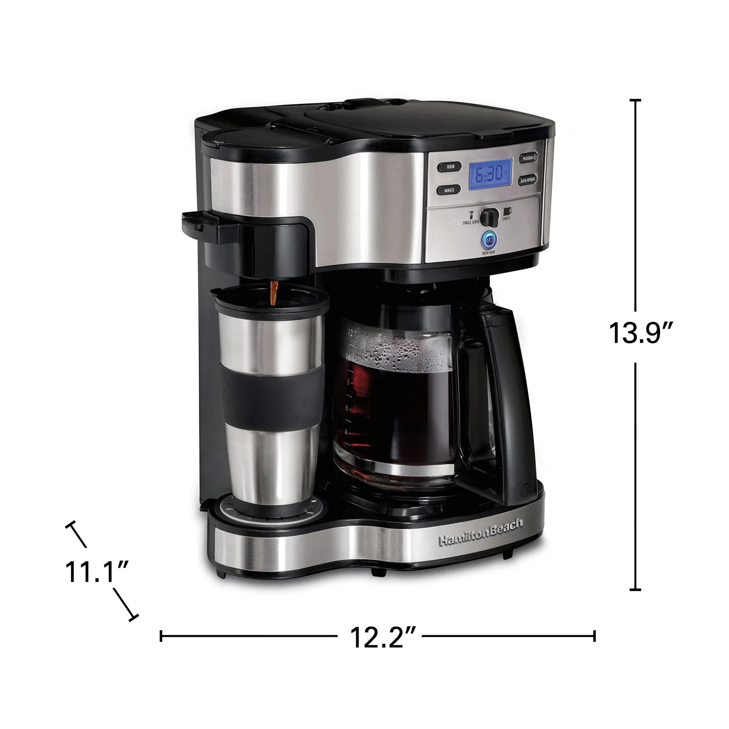 2-Way Coffee Maker, Single-Serve &12 Cup Carafe, Stainless - Image 8