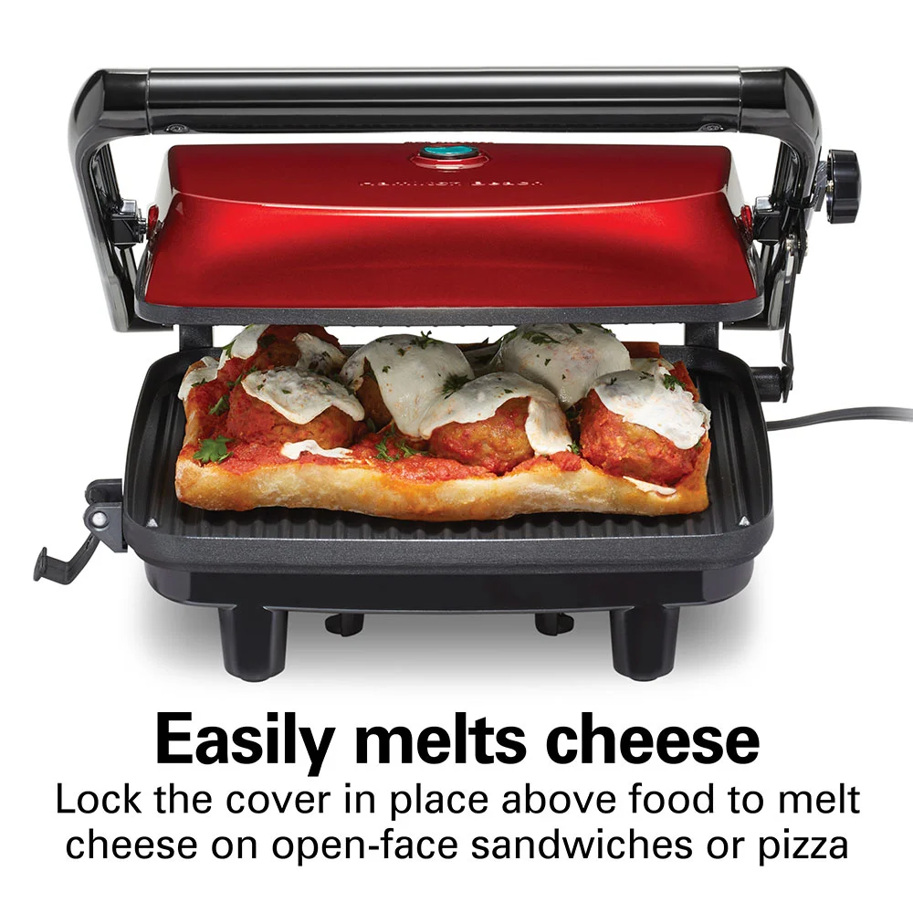 Panini Press & Gourmet Sandwich Maker, Red - Image 5
