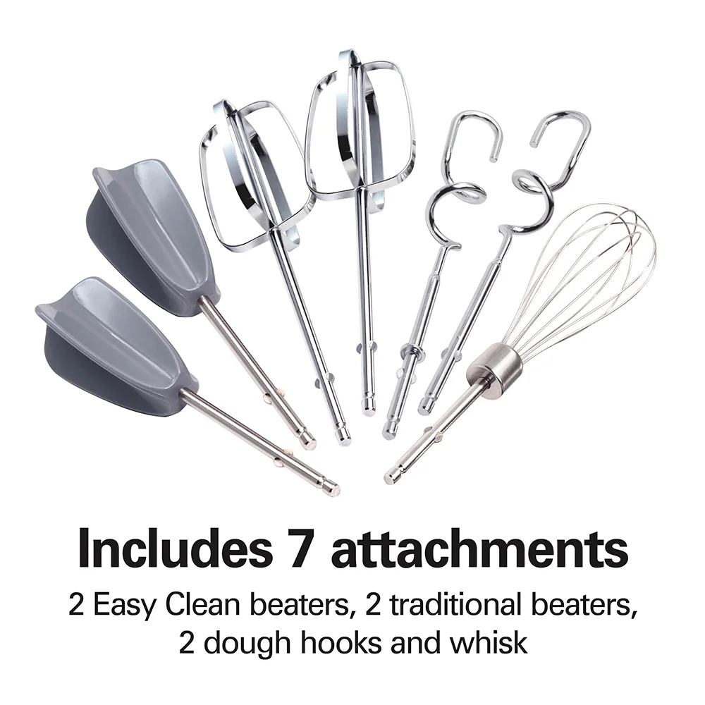 6 Speed Hand Mixer with Snap-On Case, Light Blue - Image 4
