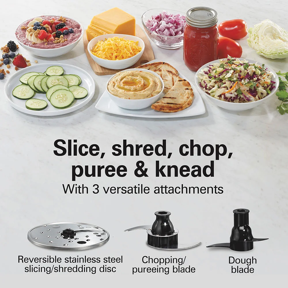 Hamilton Beach® Stack & Snap™ Food Processor, 12 Cup Capacity, Black & Stainless, 70755 - Image 4