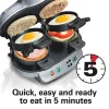 Dual Breakfast Sandwich Maker, Silver - Image 3