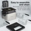 Deep Fryer, 4.5 Liters/19 Cup Oil Capacity Professional-Style with 3 Baskets - Image 5