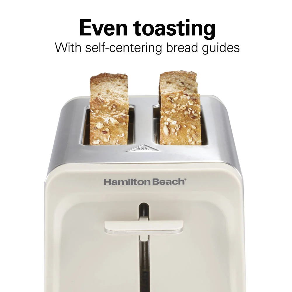 Contemporary 2 Slice Toaster, Sandstone - Image 4
