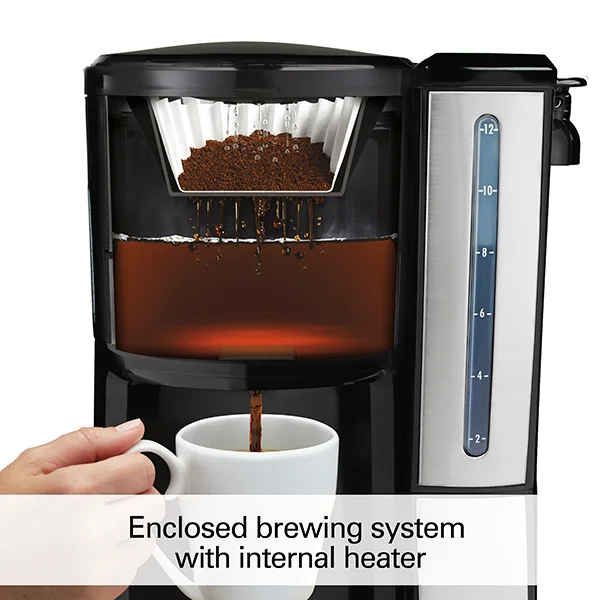 Alternative view of BrewStation® 12 Cup Programmable Coffee Maker with Removable Water Reservoir, Black & Stainless