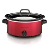 6 Quart Oval Slow Cooker, Red - Image 2