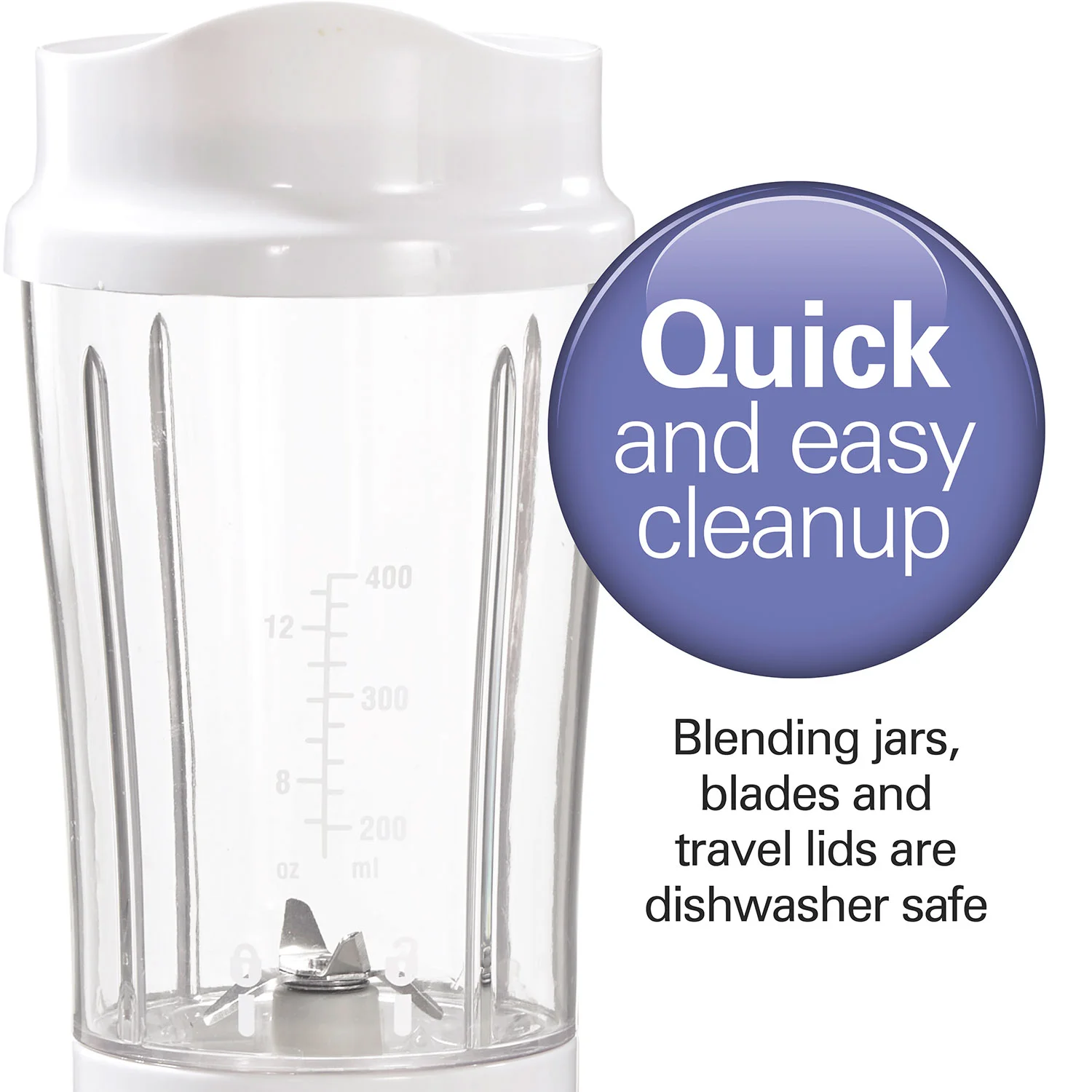 Smoothie Blender with 2 Travel Jars and 2 Lids - Image 4