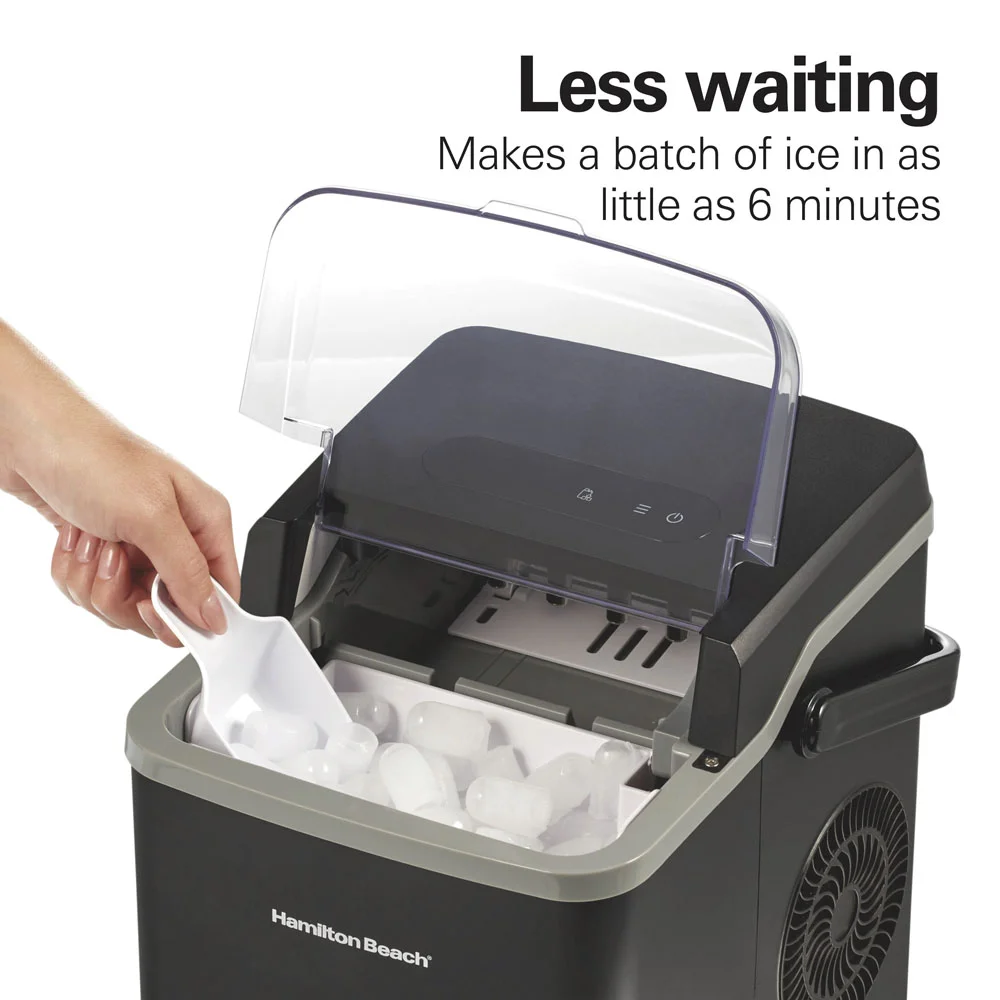 Alternative view of Countertop Bullet Ice Maker with Easy-Carry Handle, Black