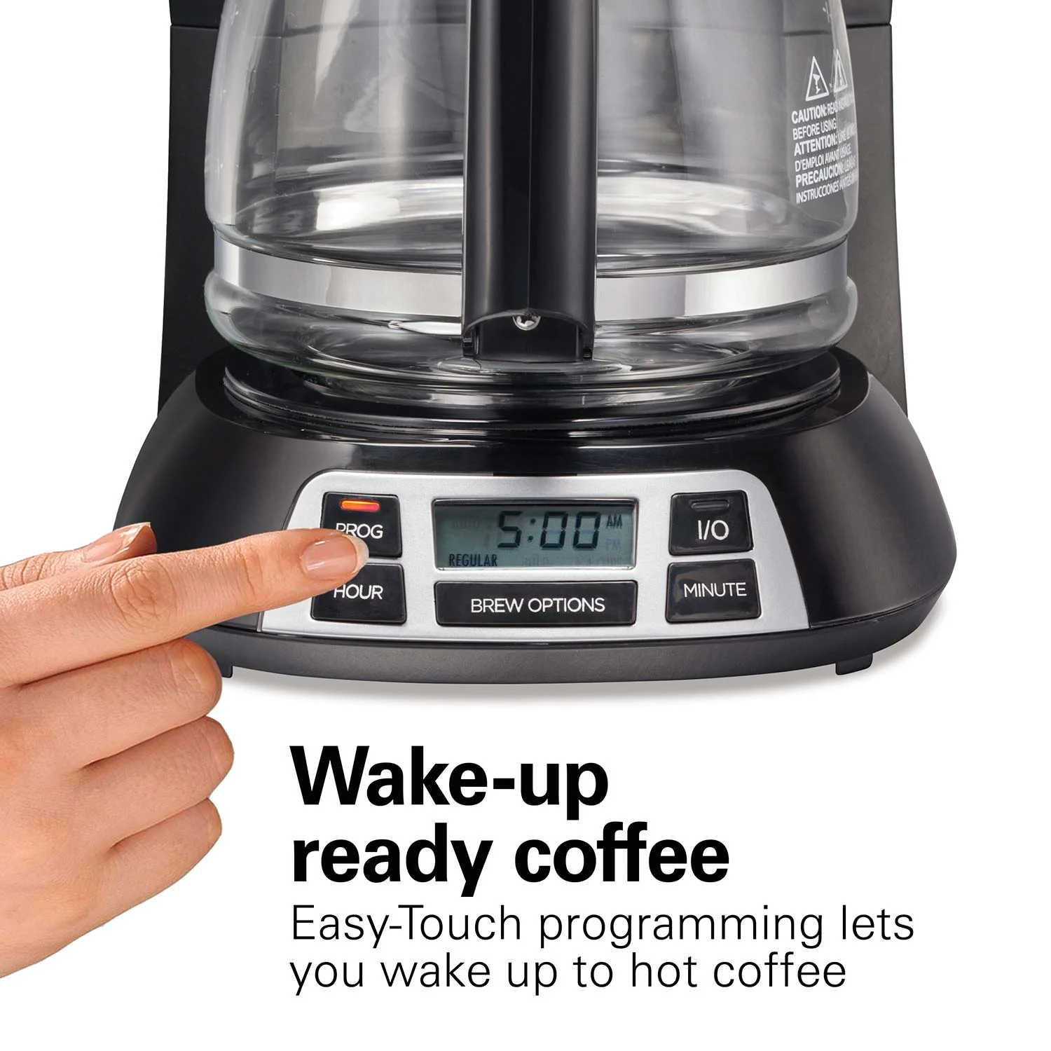Alternative view of Programmable 12 Cup Coffee Maker, Stainless Steel Accents